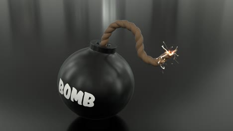 Bombe-Cartoon-Toon-Sicherung-Brennend-Beleuchtet-Timer-Funken-Kugel-Ball-Schleife-4k